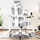 Primy Ergonomischer Bürostuhl 360° Free Swivel High Back Executive Chair Einstellbare 3D Kopfstütze Höhenverstellbarer Stuhl 300lbs(Grau)