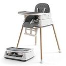 3 in 1 Baby High Chair,Adjustable Convertible Baby High Chairs for Babies and Toddlers,Gray
