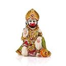 Collectible India Poly Marble Lord Hanuman Car Dashboard God Idol, 3 x 2.5 x 1 Inches, Multicolour