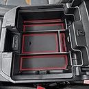 TACOBRO [Full-Coverage Center Console Organizer Compatible with 2019-2022 Chevy Silverado 1500/GMC Sierra 1500 and 2020-2023 Silverado/Sierra 2500/3500HD Accessories, Armrest Insert Tray, Red