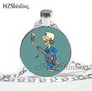 Davitu NS-00548 Hockey Necklace Hockey Jewelry Glass Dome Pendant Necklace HZ1 - (Metal Color: 3, Main Stone Color: Copper)