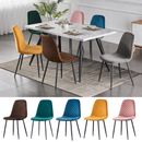 Set of 2/4/6 Velvet Dining Chairs Padded Seat Metal Legs Kitchen Home Office UK