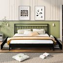 Queen King Size Platform Bed with 4 Drawers Metal Bed Frames Bedroom Furniture