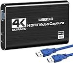 Etzin 4K Audio Video Capture Card, USB 3.0 HDMI Video Capture Device, Full HD 1080P for Game Recording, Live Streaming Broadcasting (USB-3.0 HDMI 4K Loop)