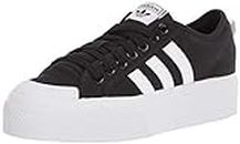 Adidas ORIGINALS Women's Nizza Platform Sneaker, Black/White/White, Numeric_7