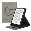 kwmobile Étui Compatible avec Amazon Kindle Paperwhite 11. Generation 2021 Coque - Étui à Rabat magnétique Tablette eReader Similicuir avec Sangle - Gris