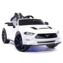 Moderno Kids Ford Mustang Kids Car 24 Volt Battery Powered Ride On Toy w/ Remote Control Plastic in White | 20 H x 30 W x 49 D in | Wayfair