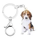 WEVENI Acrylic Cute Beagle Dog Keychain Accessories For Women Girls Bag Car Charms, Beagle B, 52mm x 28mm