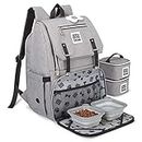 Mobile Dog Gear, Ultimate Week Away Backpack, Includes 2 Food Carriers and 2 Collapsible Silicone Bowls, Heathered Gray