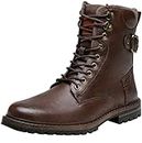Jousen Boots for Men Casual Dress Retro Lace Up Motorcycle Boots Brown, 8147a-brown, 10
