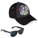 Teen Titans Go! Baseball Cap and Kids Sunglasses Set, Boys Sun Hat, Sunglasses for Kids(Black)