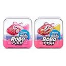 Robo Alive Robo Fish Serie 2 - Pez de Juguete (Funciona con Pilas, 2 Unidades), Color Morado y Rosa