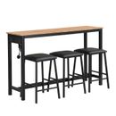 Breakfast Bar Table and Stools Kitchen Dining Room 3 Seater Modern Furniture Set