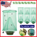 1-6Pcs Ranch Fly Traps Outdoor Hanging Fly Catcher Reusable Fly Killer Cage 2024