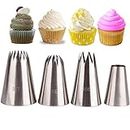 Piping Tip Set,MKNZOME 4 Pcs Stainless Steel Icing Frosting Tips DIY Baking Tools for Cake Cookies Dessert Pastry Decoration