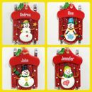 Ganz Sled Christmas Ornament Red Sleigh Snowman Personalized Choose Name NWT