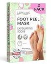 Exfoliating foot peel mask for hard skin, feet peeling socks, baby feet foot peel, foot exfoliant, foot treatment for hard skin, dermatologically tested, 2 pairs (up to size W8/M8.5 EU43)