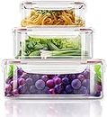 Utopia Kitchen Plastic Food Storage Container Set with Airtight Lids - Pack of 6 (3 Containers & 3 Snap Lids)- Reusable & Leftover Food Lunch Boxes - Leak Proof