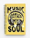 the pink magnet Music Soothes My Soul Notebook - For Music Lovers, A5 Spiral Notebook, Hardcover Ruled Notebook, Lined Journal, 6"x 8.5", Premium 120gsm Paper, for Office, School Supplies, Gifts