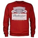 Budweiser Officially Licensed Label Sweatshirt (Red), L