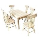 Wood 1/12 Dolls House Mini Dining Room Table Furniture Toys Gifts