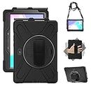 Samsung Galaxy Tab Active PRO 10.1 Case, Galaxy Tab Active4 PRO Case, Heavy Duty Rugged Shockproof Drop Protection Case with 360 Stand, Hand Strap & Shoulder Strap for SM-T540/T547/T630/T638 (Black)