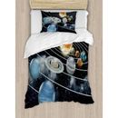 East Urban Home Galaxy Solar System All Eight Planets & the Sun Duvet Cover Set Microfiber in Blue | Twin | Wayfair nev_25083_twin