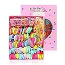 Qufiiry 830 Pcs Girls Hair Accessories Set, Kids Hair Accessories Gift Set, Multi-colored Flower Hair Clip Elastic Rubber Hair Ties Hair Clips for Girls and Little Girls Baby Kids,Random Color