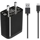 Charger for Nokia Lumia 730 Dual SIM, Nokia Lumia 735, Nokia Lumia 830, Nokia Lumia 530 Dual SIM, Nokia Lumia 530 Charger Original Adapter Like Wall Charger | Mobile Fast Charger | Android USB Charger With 1 Meter Micro USB Charging Data Cable (3 Amp, MI16, Black)