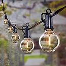 Outdoor String Lights 60 Feet G40 Globe Patio Lights with 32 Edison Shatterproof Bulbs(2 Spare), Waterproof Connectable Hanging Christmas Lights for Backyard Porch Balcony Party Xmas Decor