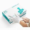 AM Safe x Latex Gloves | Medical Grade 4g | White | Food Grade | CE Approved | Non Sterile | Medical Examination | All-Purpose | Powdered | Cleaning |Examination Gloves| 80 pcs