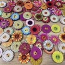 100pcs Wood Wooden Art Buttons Mixed Color DIY Sewing Crafts 15mm/20mm/25mm