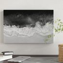 Mercury Row® Waves in Black, Gray & White by Maggie Olsen Canvas in Black/Gray/White | 26 H x 40 W x 1.5 D in | Wayfair