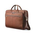 Samsonite Classic Leather Toploader Briefcase, Cognac, One Size