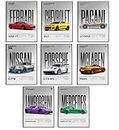 Car Posters Set of 8 A4 Size - Car posters for wall Boys room - Super car poster - BMW poster - Car wallpaper - Gifting ideas for men boys - Cars gift - Car Wall Art - Car stickers for wall