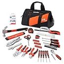 ValueMax 218PC Home Tool Kit with 13-Inch Tool Bag, Household Repair & DIY Tool Set - Including Pliers Set, Metric Sockets Set & Ratchet Wrench, Bits Set, Screwdrivers, Hammer, Tape Measure, Hacksaw