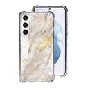 Cell Phone Case for Galaxy s21 s22 s23 Standard Plus + Ultra Marble Pattern Protective Clear Rubber Bumper Watercolor Cream Beige Tan White Gold Abstract Watercolor Stone Print Design Slim Cover