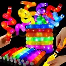 PopTubes Flash LED für erwachsene Kinder Stress abbauen Spielzeug Plastik balg ziehen Stretch Tube