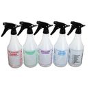 TOLCO 130115 24 oz. Plastic Preprinted Trigger Spray Bottle, 5 Pack