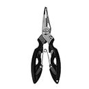Imported Fishing Plier Scissor Braid Line Lure Cutter Hook Remover Split Ring Tackle, Black & Silver