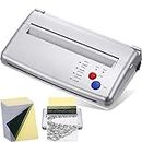 Tattoo Transfer Stencil Machine with 30 Pieces A4 Tattoo Transfer Paper Tattoo Printer Machine Thermal Stencil Paper Printer Mini Thermal Copier Printer for Tattoo Supplies (Silver)