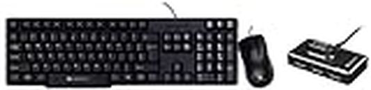 Zebronics Wired Keyboard and Mouse Combo with 104 Keys and a USB Mouse with 1200 DPI - JUDWAA 750 & Zeb-100HB 4 Ports USB Hub for Laptop, PC Computers, Plug & Play, Backward Compatible - Black