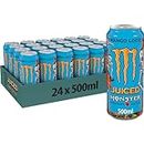 Monster Energy Mango Loco avec jus tropicaux â avec acide carbonique, palette Energy Drink 24 x 500 ml et autocollant gratuit