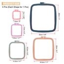 5 Pieces Embroidery Hoops Cross Stitch Hoops Frame DIY Sewing Tool for Art Craft - Multicolor