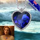 Classic Heart Of The Ocean Love Heart Sapphire Silver Tone Pendant Necklace Gift