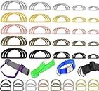 DIY Crafts 1"inch Round Swivel Snap Hooks and Round Rings, Metal Swivel Lanyard Snap Round Hook, Slide Buckle for Bags, Wallets, Luggage Supplies (1"inch) (2 Pcs D Rings, KC Gold)