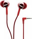 (Renewed) Sony MDR-EX155AP in-Ear Headphones with Mic (Red)