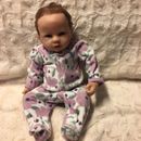 Muñeca bebé AshtonDrake Linda Murray latido del corazón/ con sonidos ojos púrpuras BrownHair