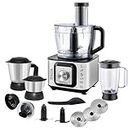 INALSA Food Processor for Kitchen with Blender Jar,1000 Watt Copper Motor,304 Grade SS Dry Grinding, Chutney Jar,Chopping & Kneading Blades,12 Accessories,Centrifugal & Citrus Juicer-INOX 1000W