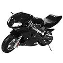 Mini Motorbike 49cc 2 Stroke Pocket Bike for Kids Adults, Mini Gas Motorcycles with 1.25L Gas Tank and Strong Dual Brake, High Brightness Dual Headlights, Max Weight 170 lbs (49cc 2 Stroke-Black)
